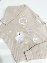 Load image into Gallery viewer, Grace in white, ballerina, lilac, sky blue. Unicorn in coordinating colours.