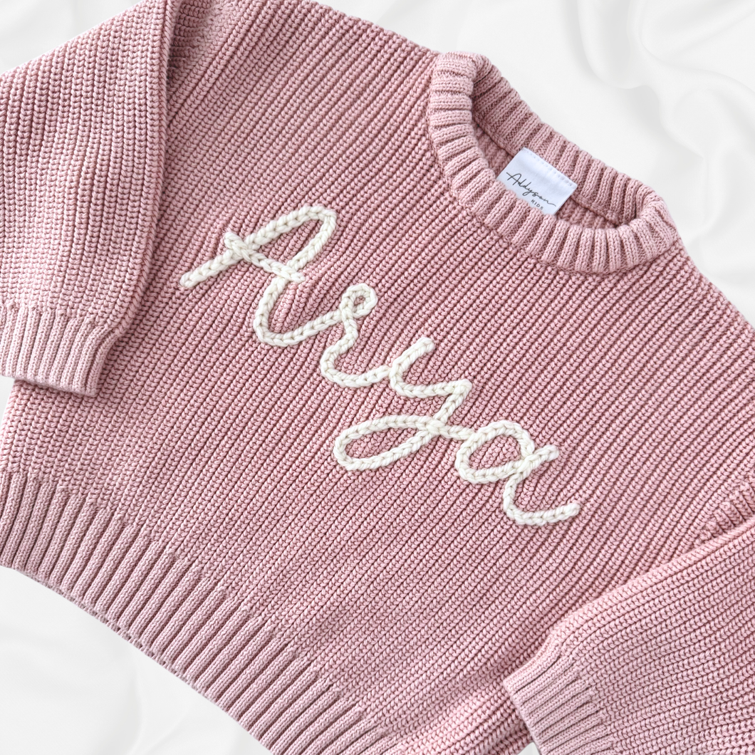 embroidered kids sweater personalized with name